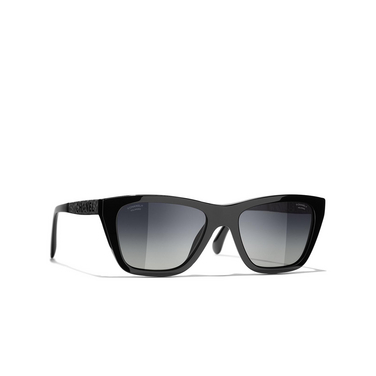 CHANEL rectangle Sunglasses C888S8 black - three-quarters view