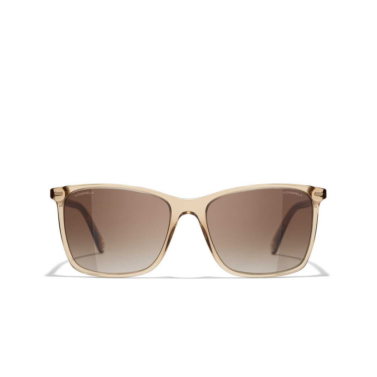 CHANEL square Sunglasses 1708S5 Transparent Yellow - front view