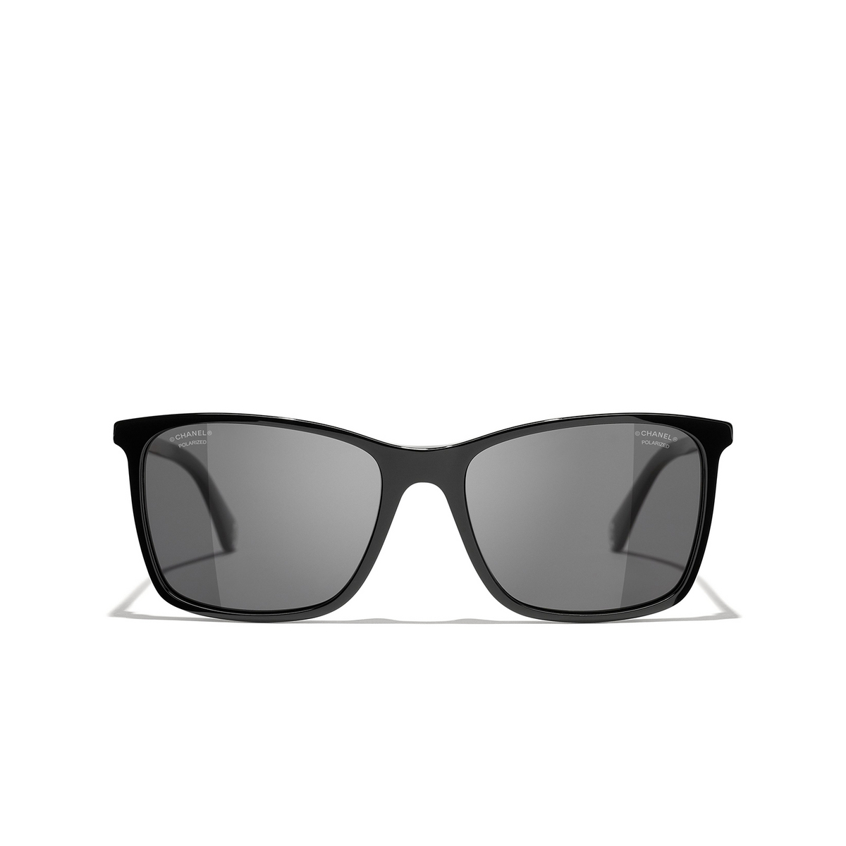 CHANEL square Sunglasses C501T8 Black - front view