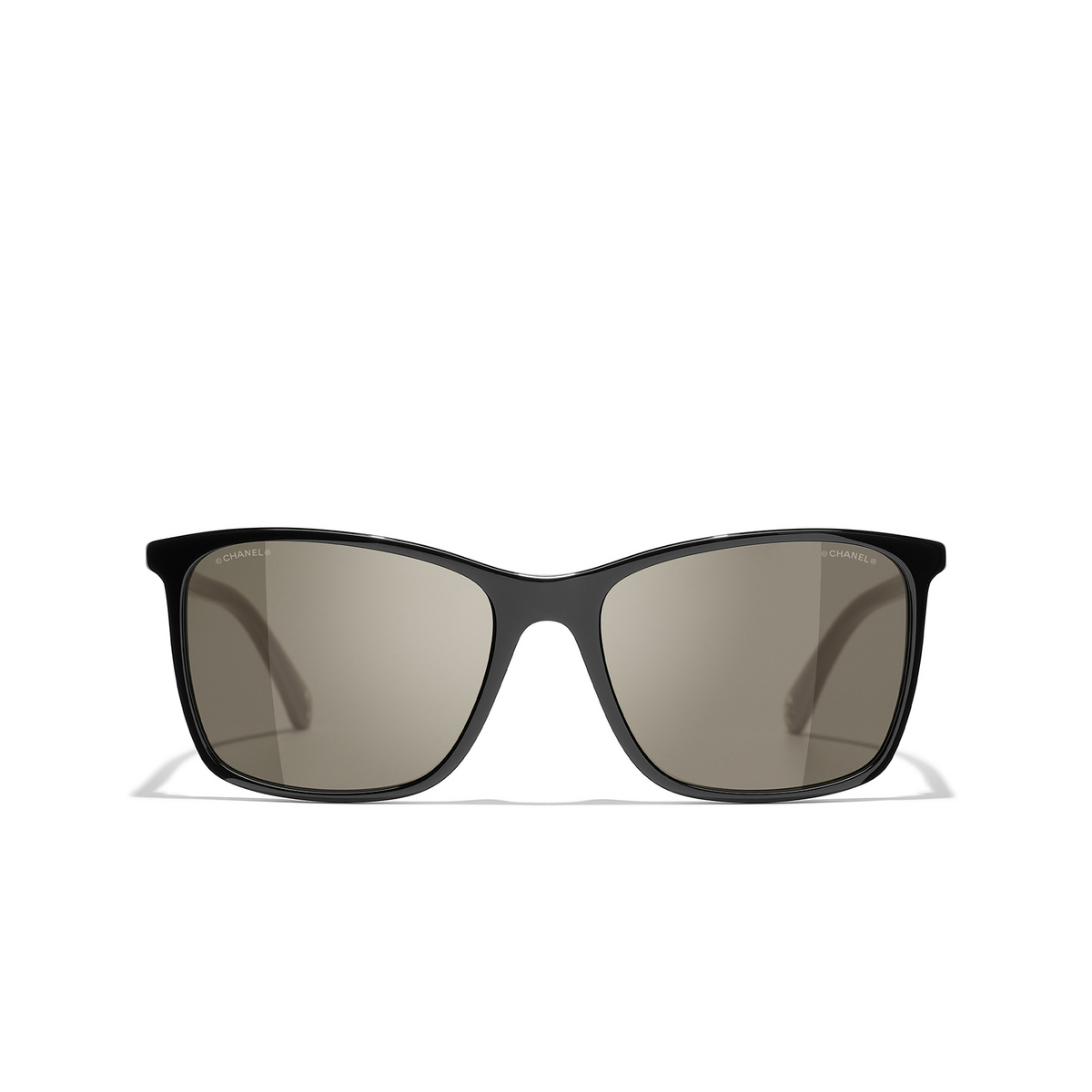 CHANEL square Sunglasses C942/3 Black & Beige - front view