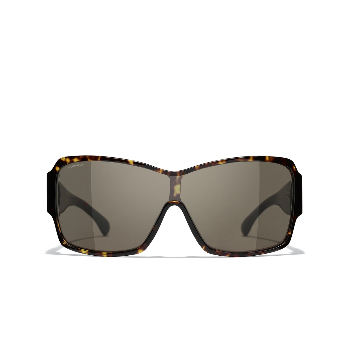 CHANEL shield Sunglasses C714/3 Dark Tortoise - front view