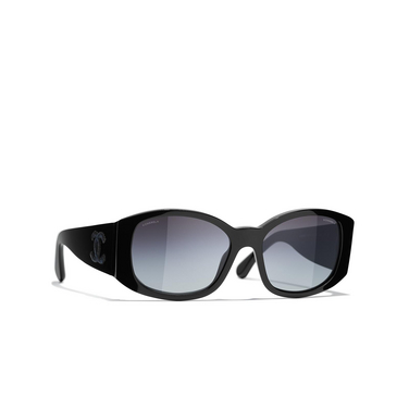 Gafas de sol ovaladas CHANEL C501S6 black - Vista tres cuartos