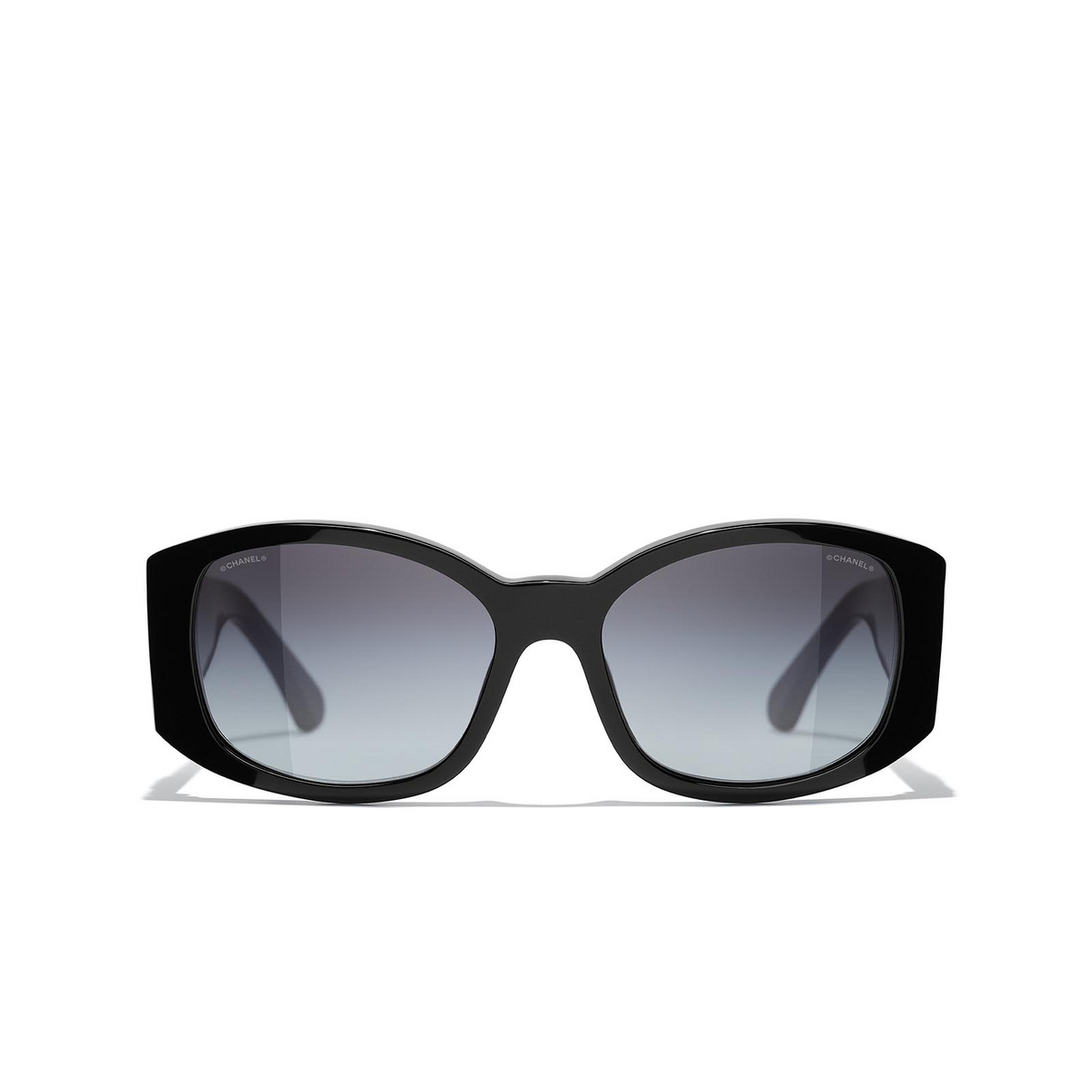 CHANEL oval Sunglasses C501S6 Black - front view