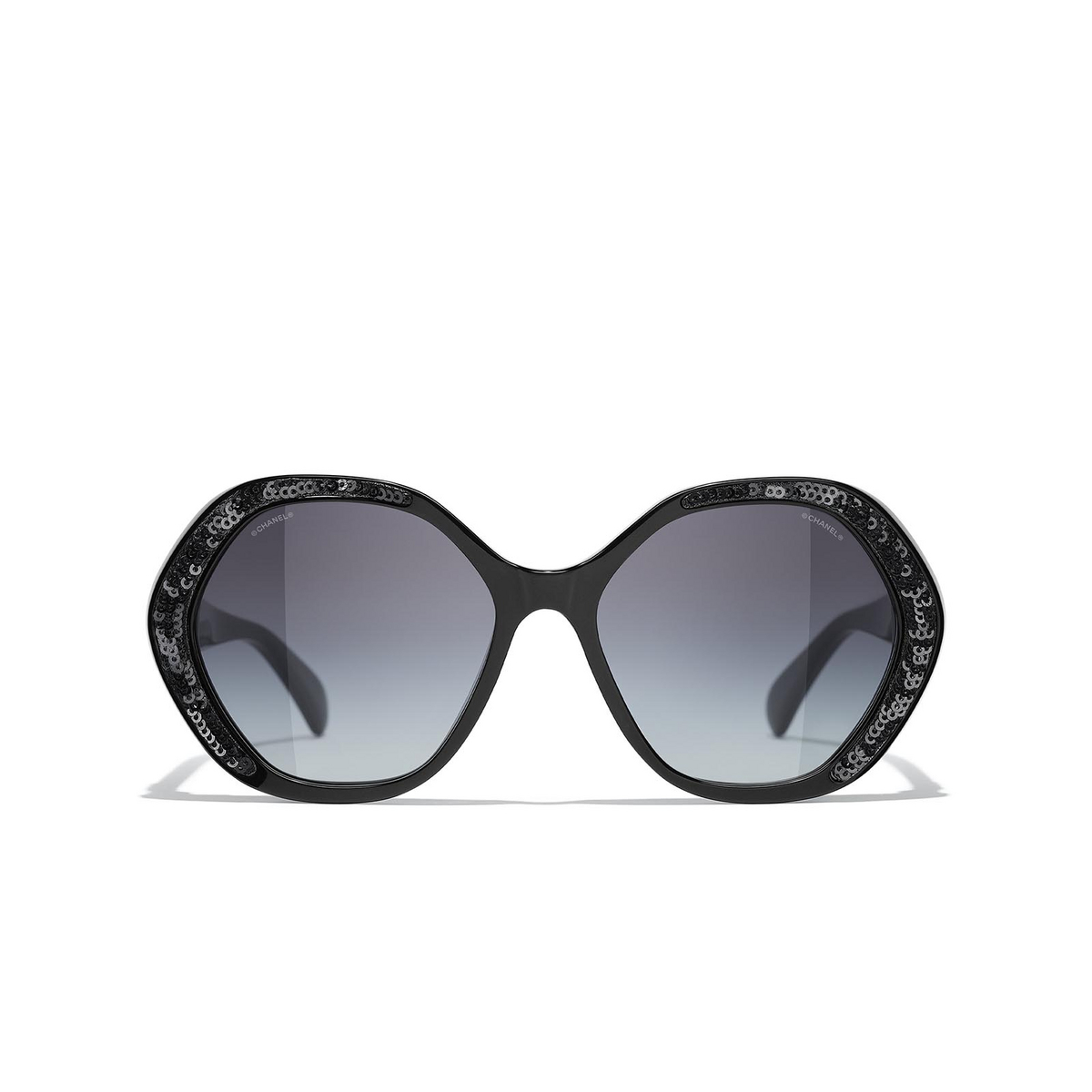 CHANEL round Sunglasses C622S6 Black - front view