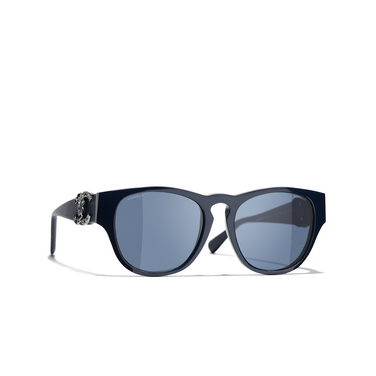 CHANEL rechteckige sonnenbrille 164380 blue - Dreiviertelansicht