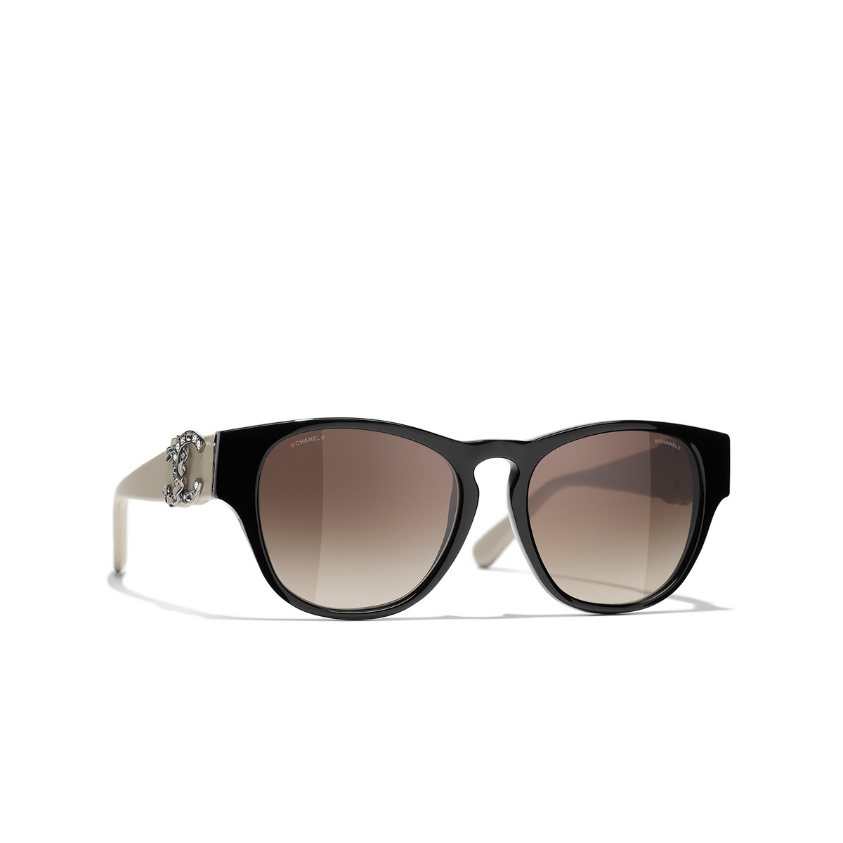 CHANEL rectangle Sunglasses C501S5 Black - three-quarters view