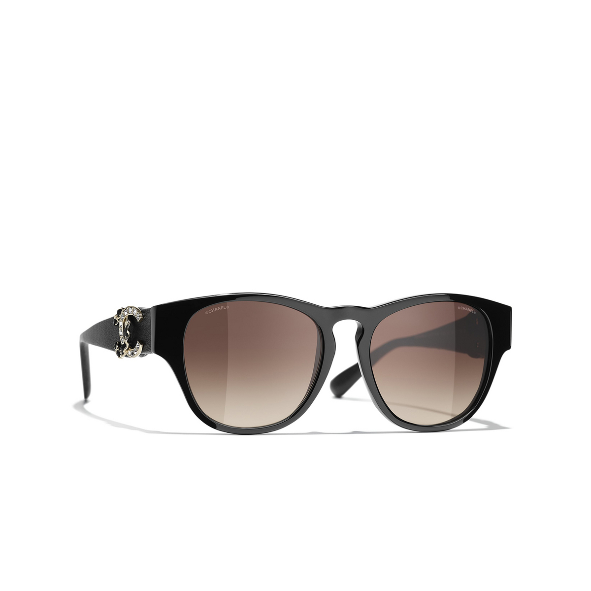 CHANEL rectangle Sunglasses C622S5 Black - three-quarters view