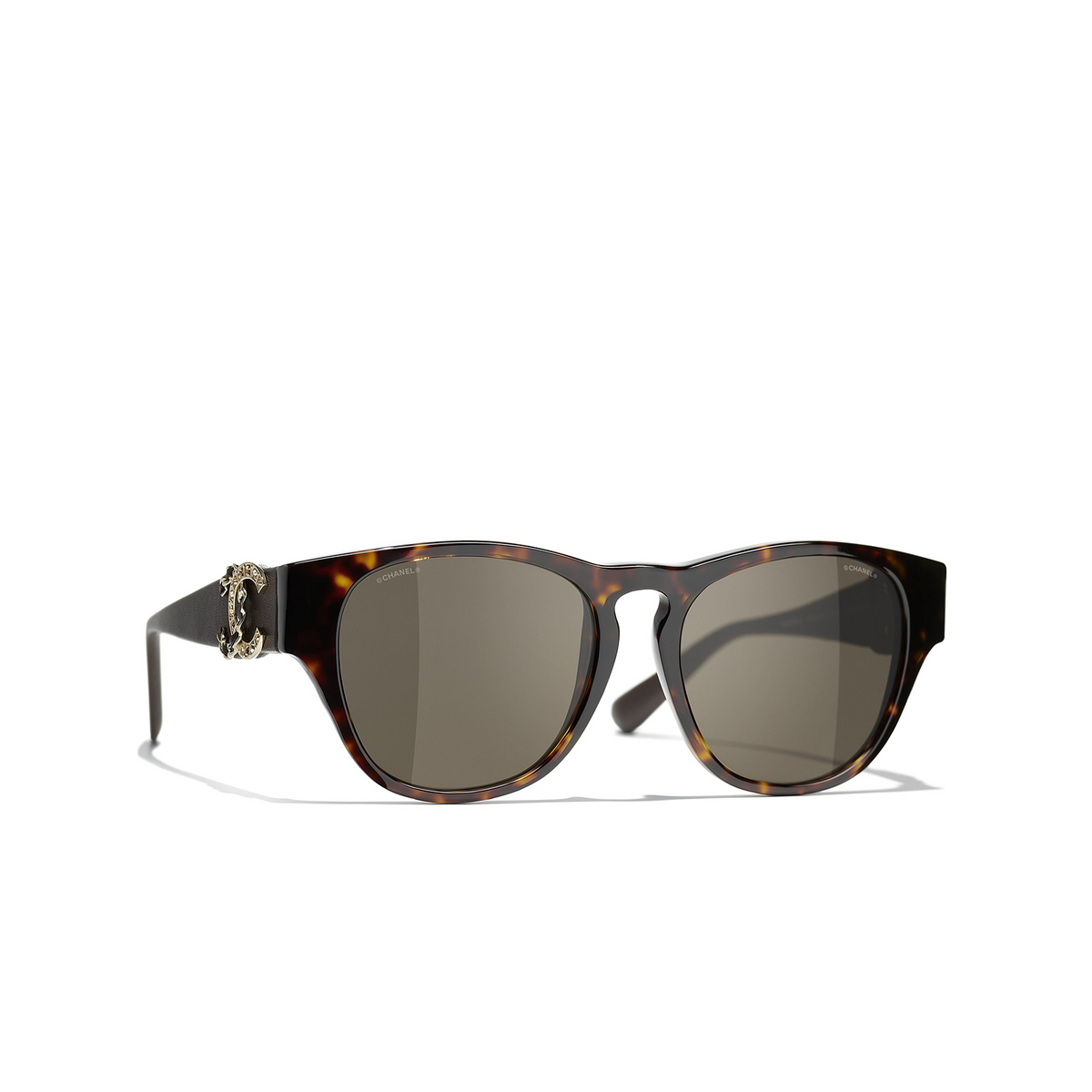 CHANEL rectangle Sunglasses C714/3 Dark Tortoise - three-quarters view