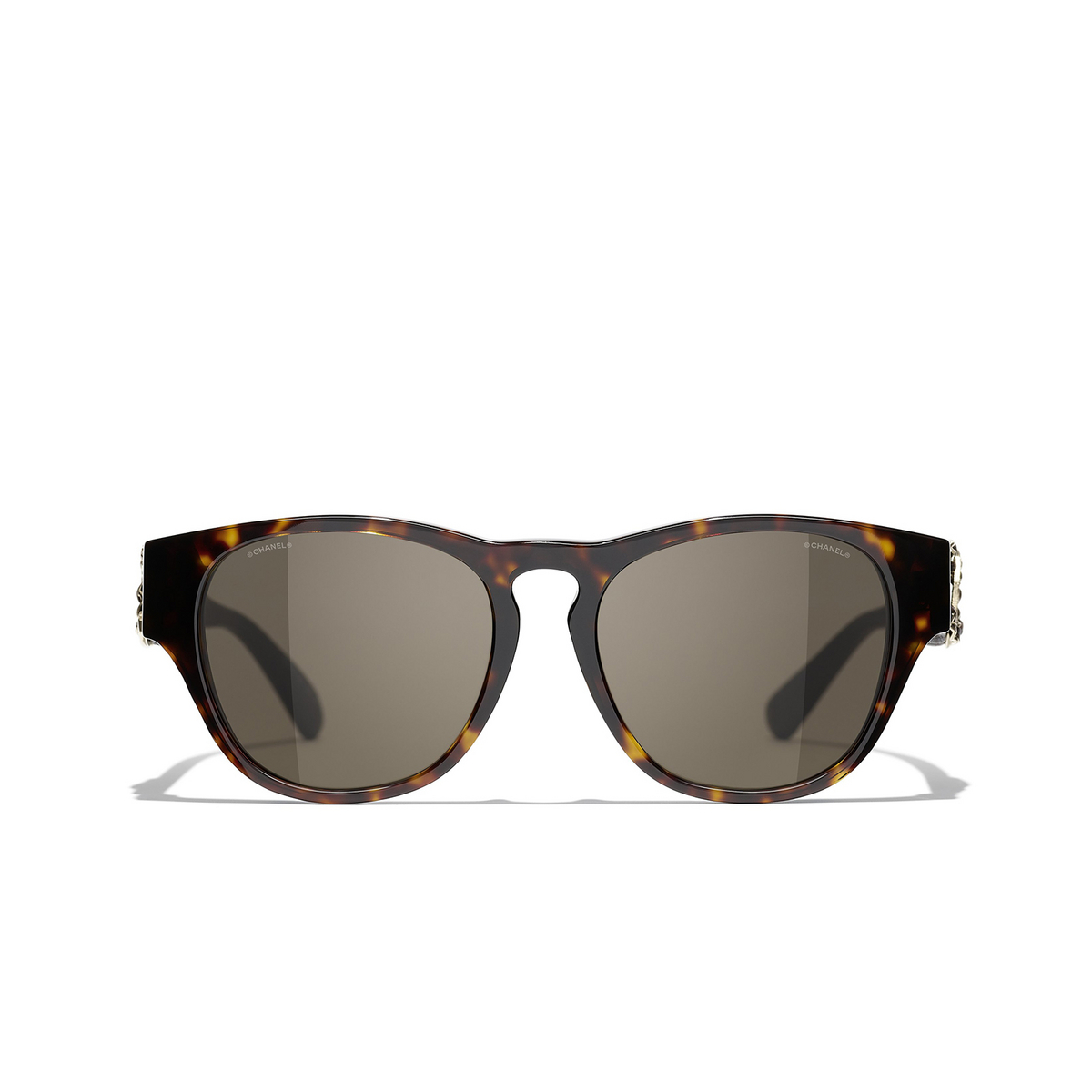 CHANEL rectangle Sunglasses C714/3 Dark Tortoise - front view