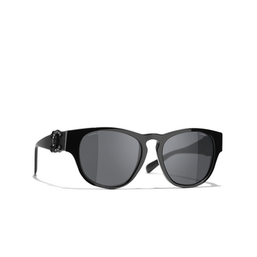 CHANEL rectangle Sunglasses C888S4 black - three-quarters view