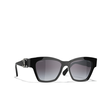 CHANEL Schmetterlingsförmige sonnenbrille C501S6 black - Dreiviertelansicht