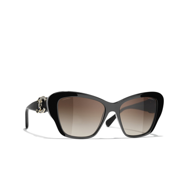 CHANEL butterfly Sunglasses C622S5 black - three-quarters view