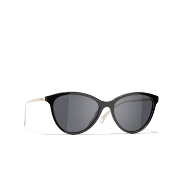 CHANEL Schmetterlingsförmige sonnenbrille C501S4 black - Dreiviertelansicht