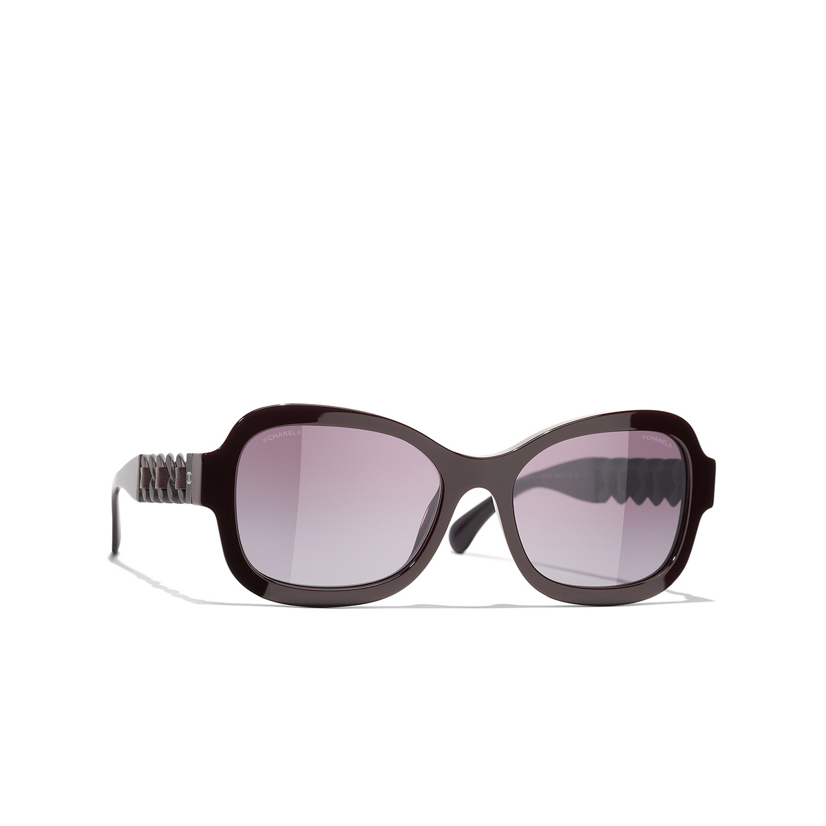 CHANEL rectangle Sunglasses 1461S1 Burgundy - three-quarters view