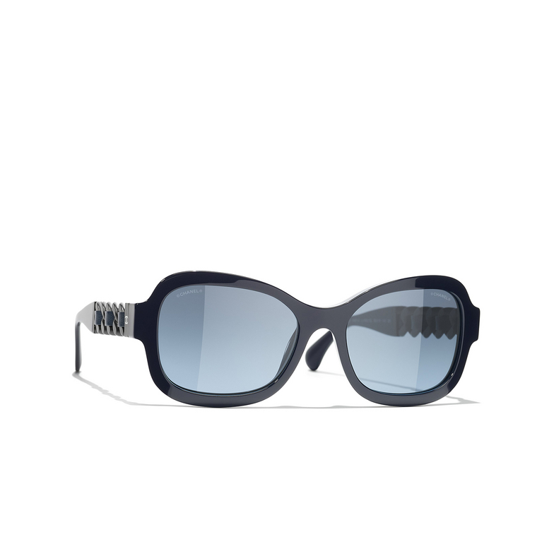 CHANEL rectangle Sunglasses 1462S2 dark blue