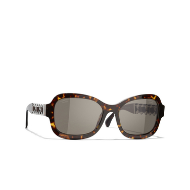 CHANEL rectangle Sunglasses c71483 dark tortoise - three-quarters view