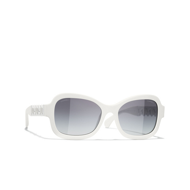 CHANEL rectangle Sunglasses c716s6 white - three-quarters view