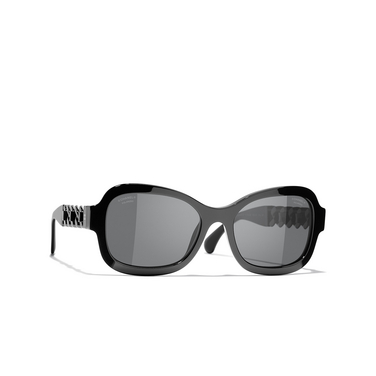 CHANEL rectangle Sunglasses c888t8 black - three-quarters view