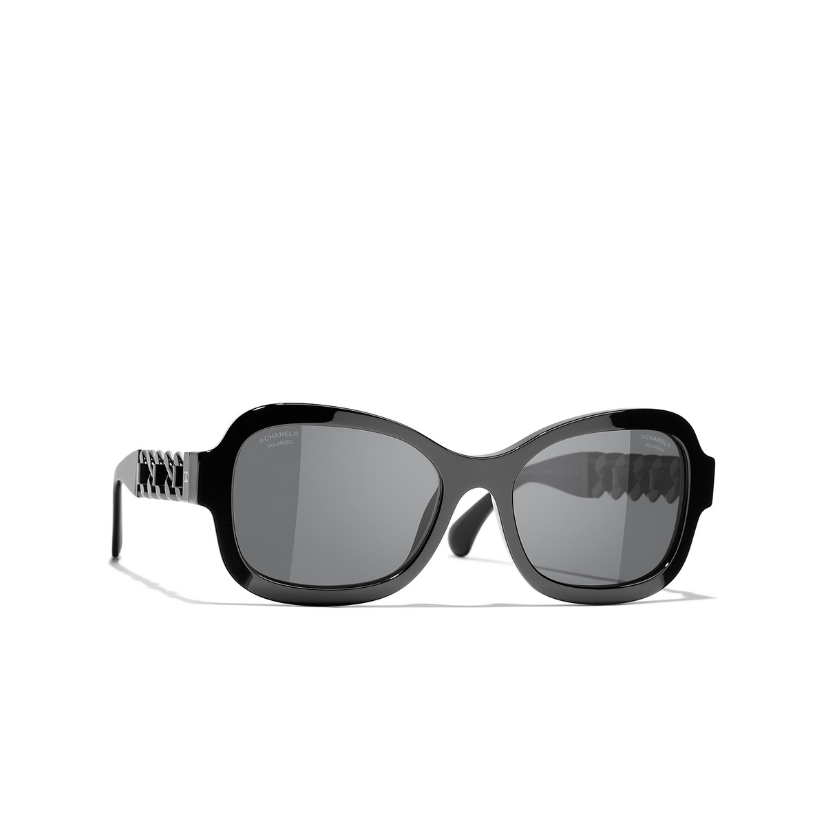 CHANEL rectangle Sunglasses C888T8 Black - three-quarters view