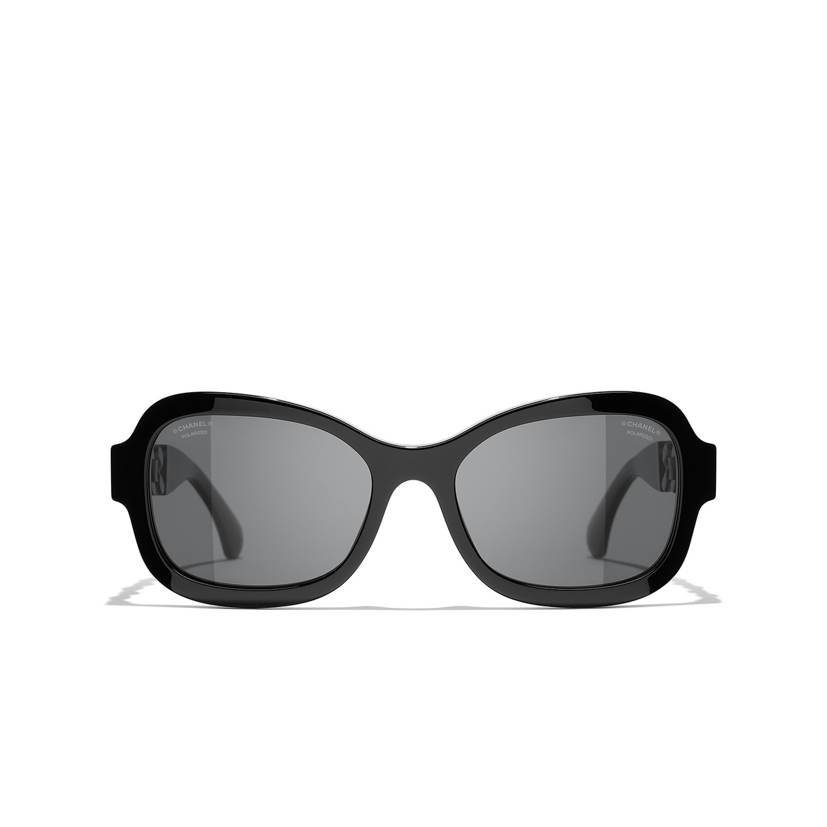 CHANEL rectangle Sunglasses C888T8 Black - front view