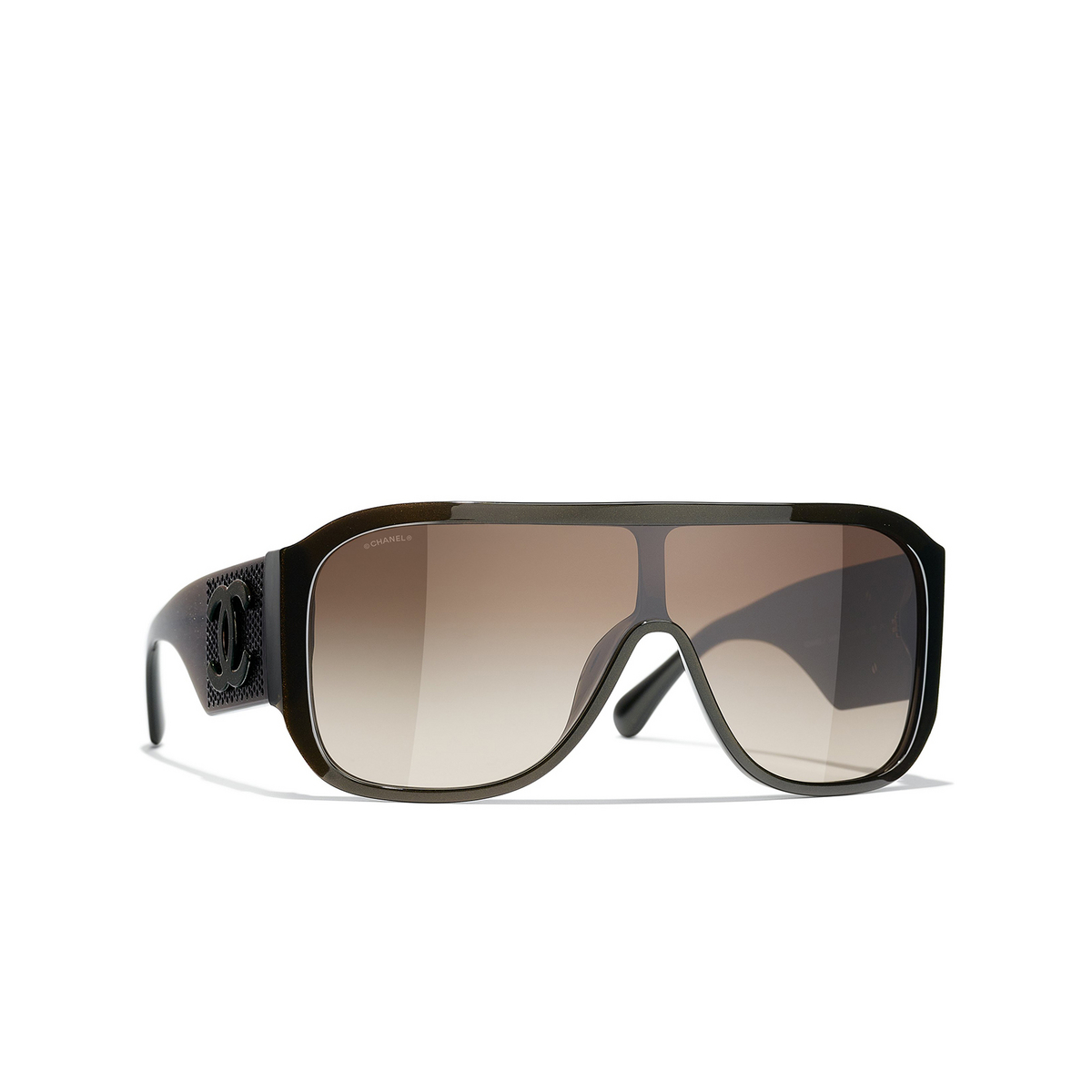 CHANEL shield Sunglasses 1706S5 Brown - three-quarters view