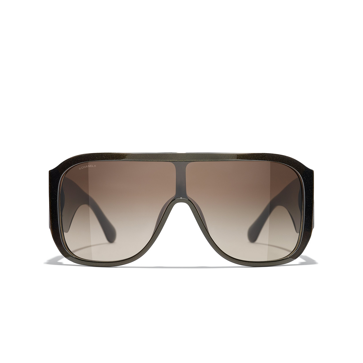 CHANEL shield Sunglasses 1706S5 Brown - front view