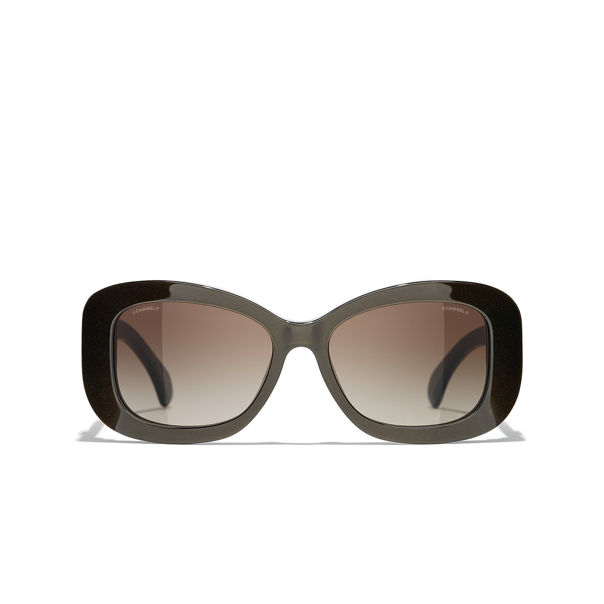CHANEL rectangle Sunglasses 1706S5 Brown - front view