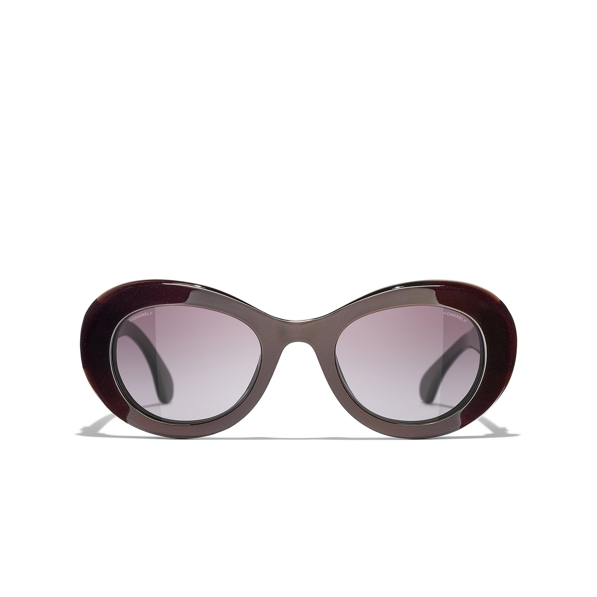 CHANEL oval Sunglasses 1705S1 Red - front view