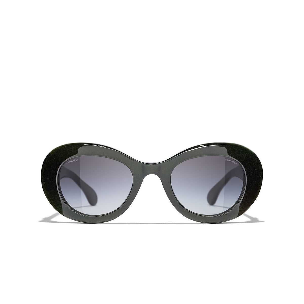 CHANEL oval Sunglasses 1707S6 Green - front view