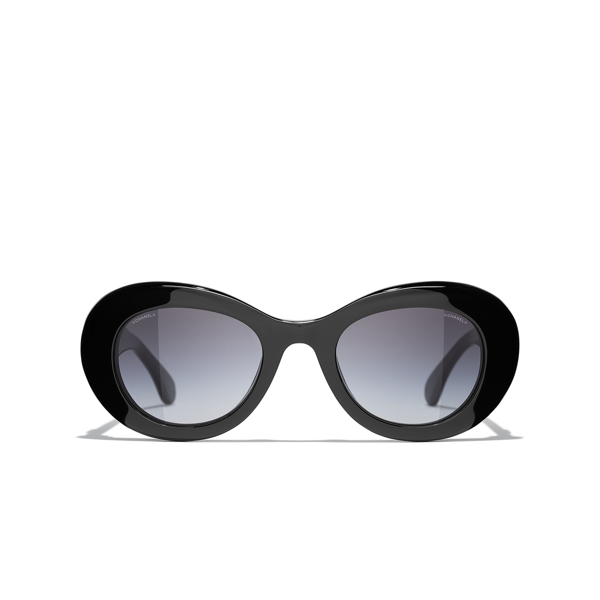 CHANEL oval Sunglasses C888S6 Black - front view