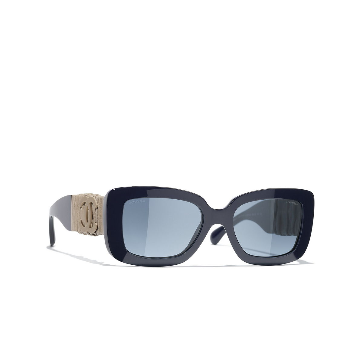 CHANEL rectangle Sunglasses 1462S2 Dark Blue - three-quarters view