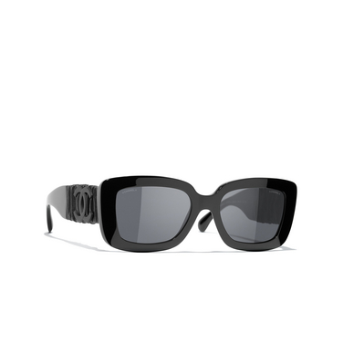 CHANEL rectangle Sunglasses c888s4 black - three-quarters view