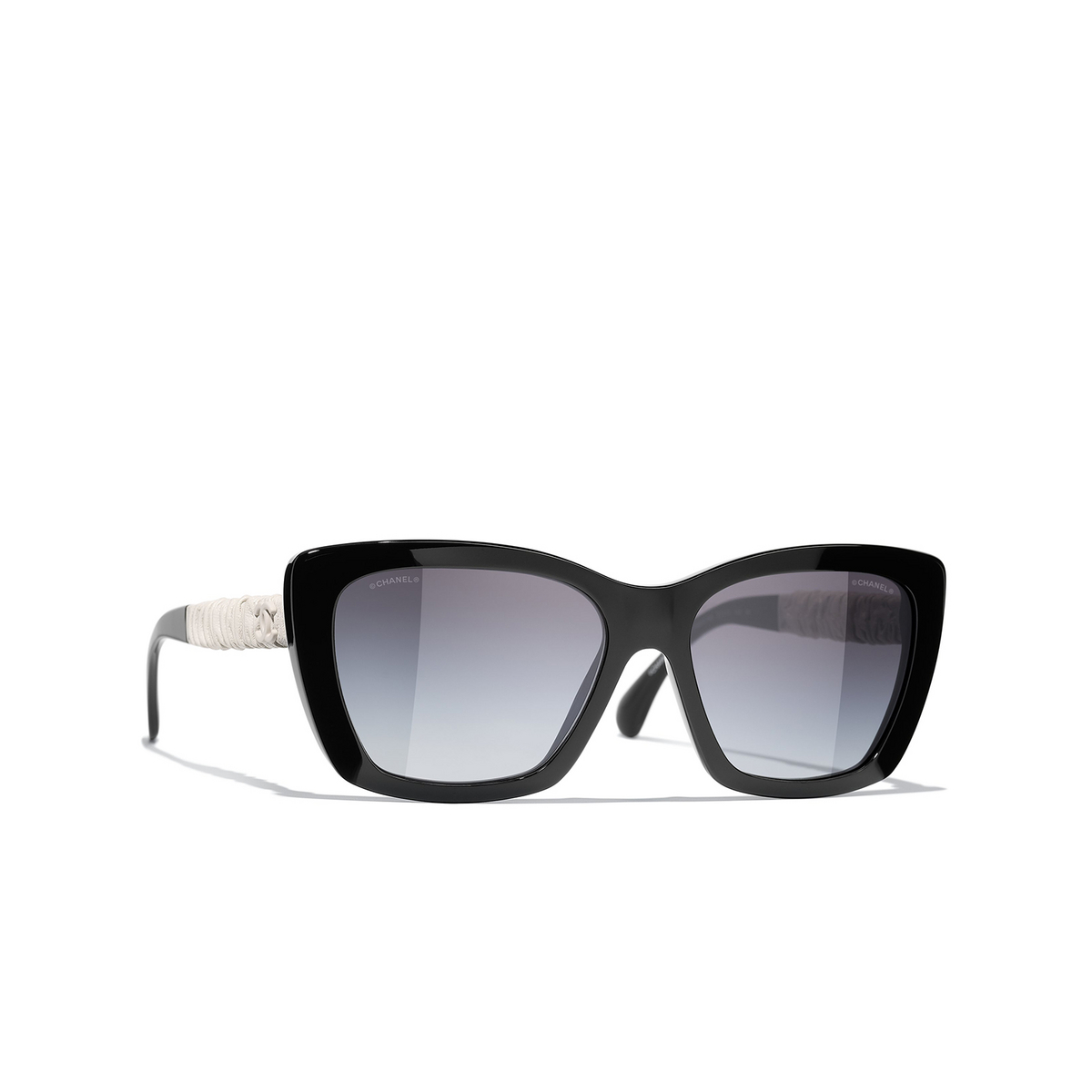 CHANEL butterfly Sunglasses 1082S6 Black & White - three-quarters view