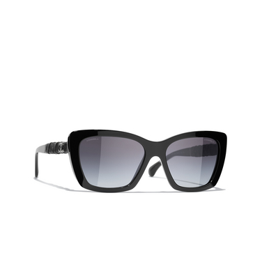 CHANEL butterfly Sunglasses c501s6 black & white - three-quarters view