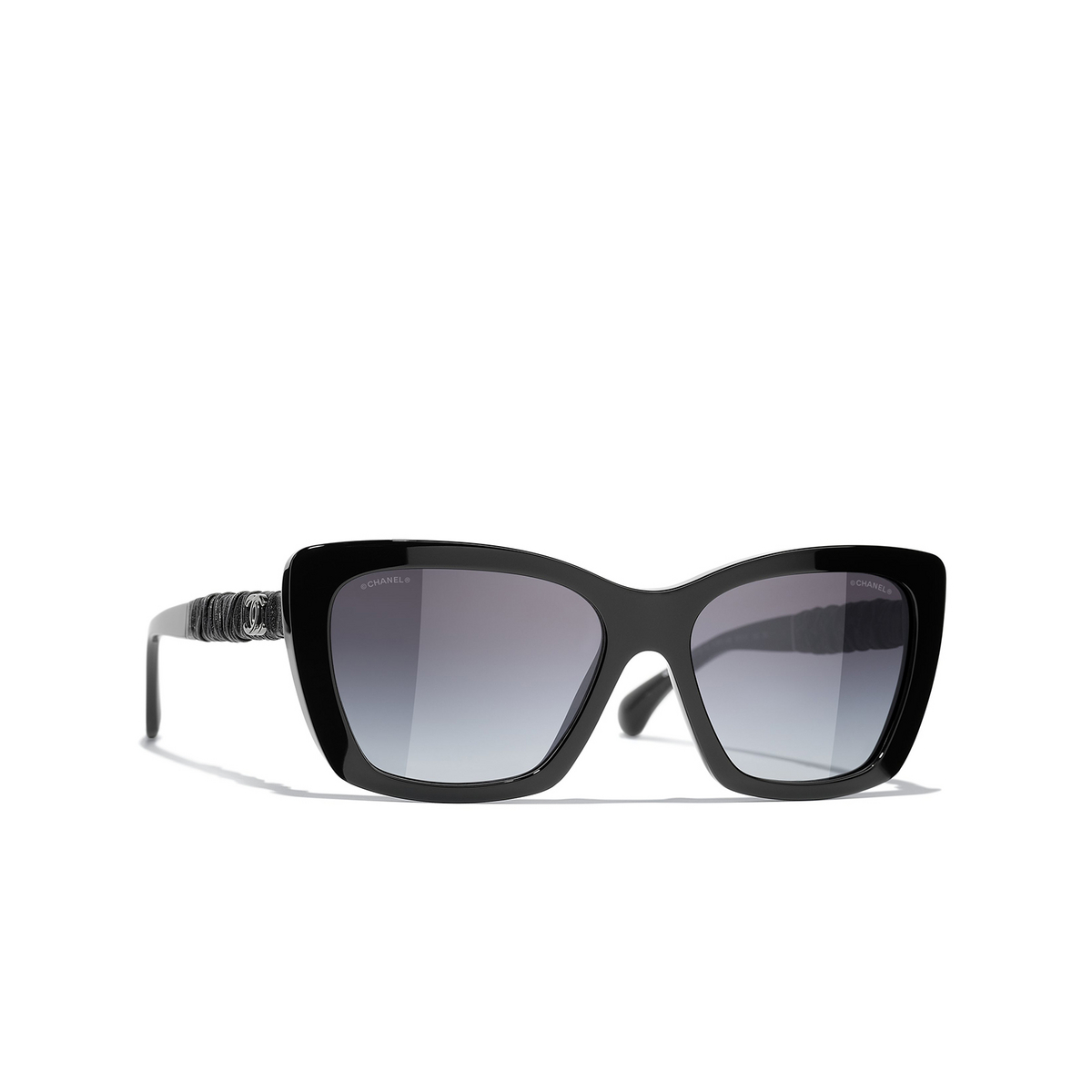 CHANEL butterfly Sunglasses C501S6 Black & White - three-quarters view