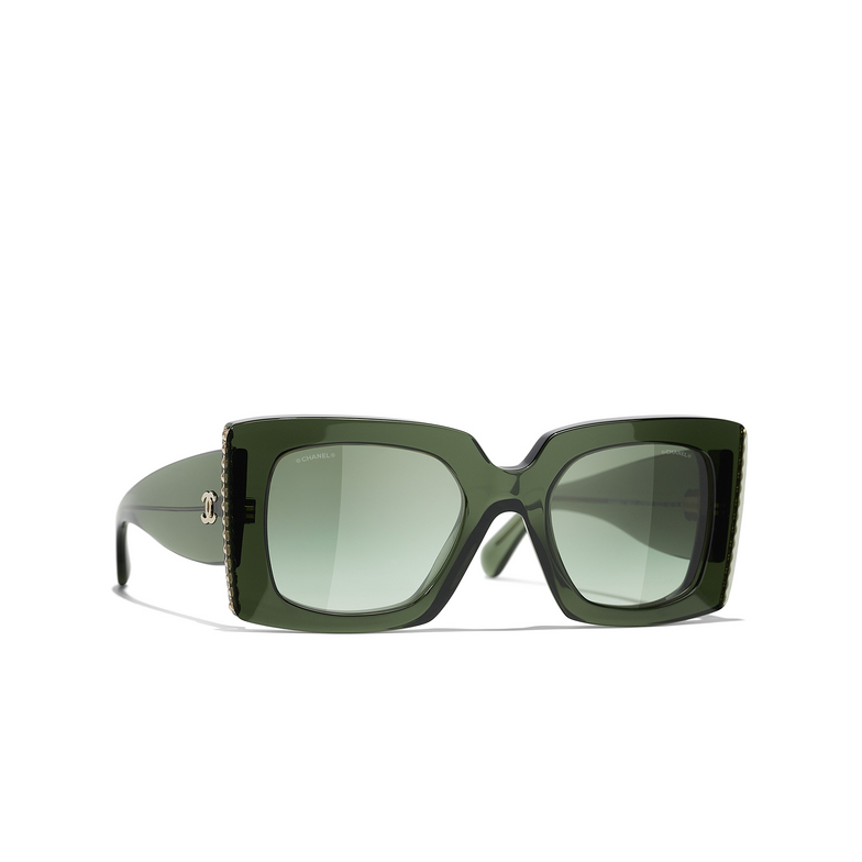 CHANEL square Sunglasses 1718S3 dark green