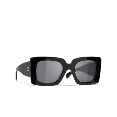 CHANEL quadratische sonnenbrille C622T8 black - Dreiviertelansicht