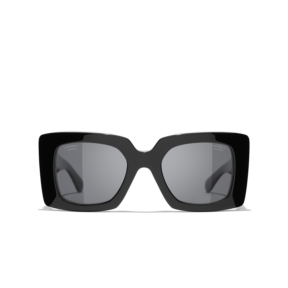 CHANEL square Sunglasses C622T8 Black - front view