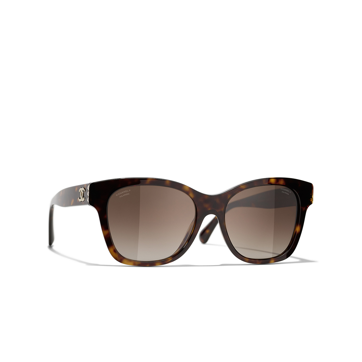 CHANEL square Sunglasses C714S9 Dark Tortoise - three-quarters view