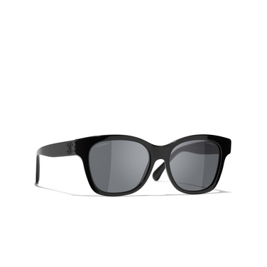 CHANEL square Sunglasses c888s4 black - three-quarters view
