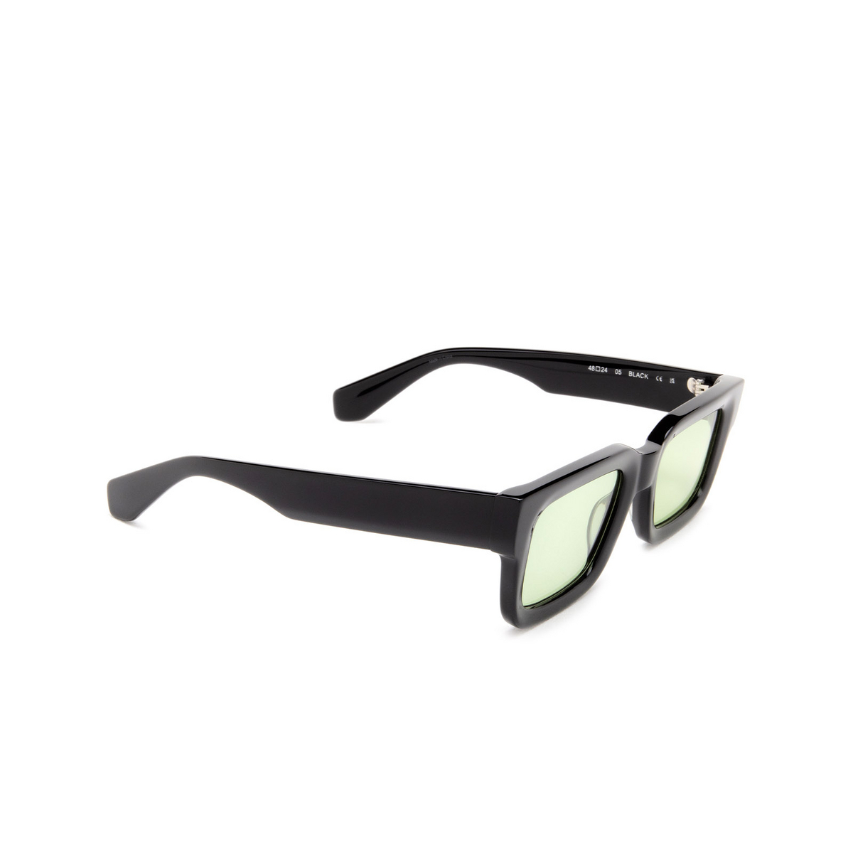Chimi® Rectangle Sunglasses: 05 color Black Green - three-quarters view