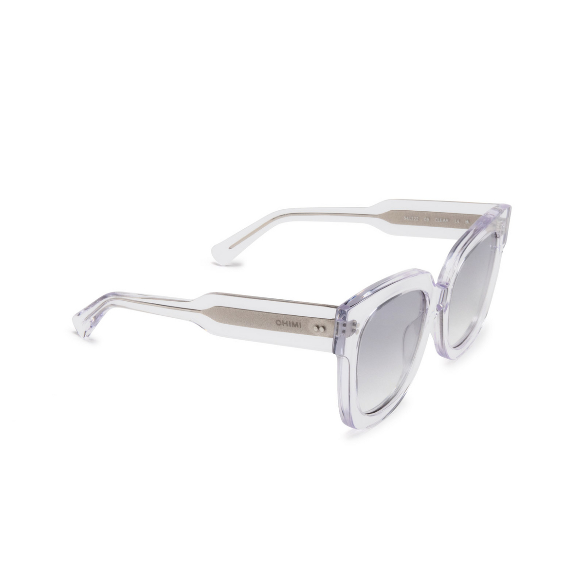 Chimi® Square Sunglasses: 08 color Clear - three-quarters view