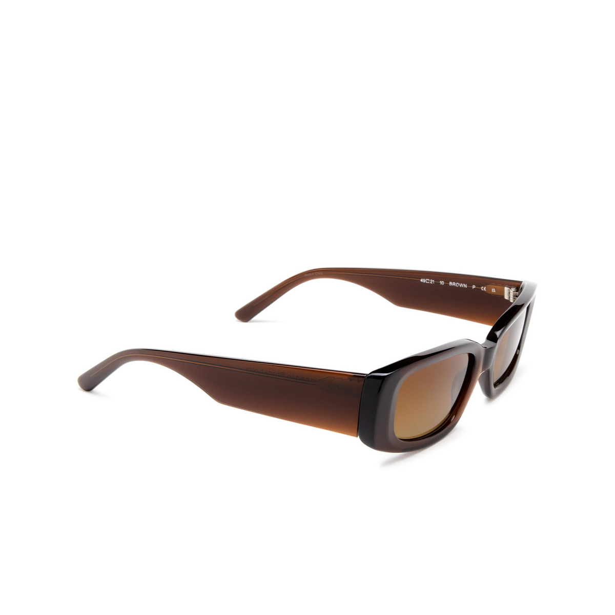 Chimi® Rectangle Sunglasses: 10 color Brown - three-quarters view