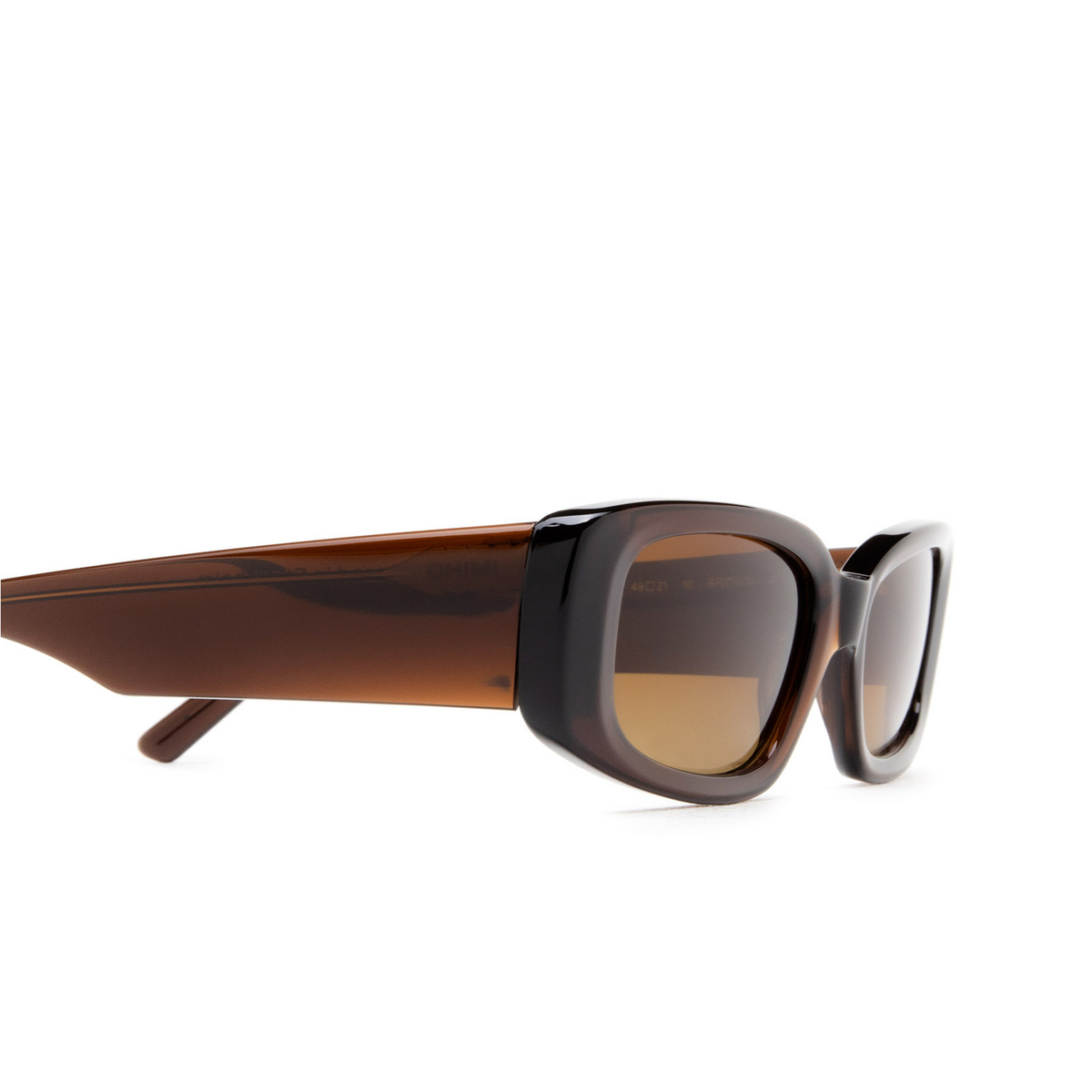 Chimi® Rectangle Sunglasses: 10 color Brown - 3/4