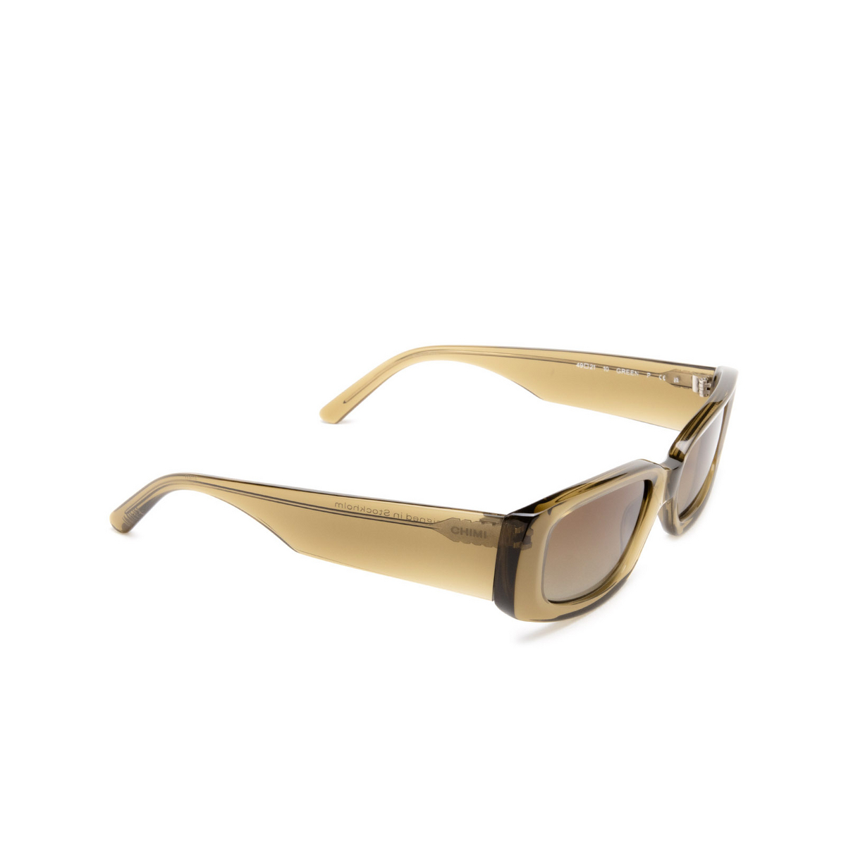 Chimi® Rectangle Sunglasses: 10 color Green - three-quarters view