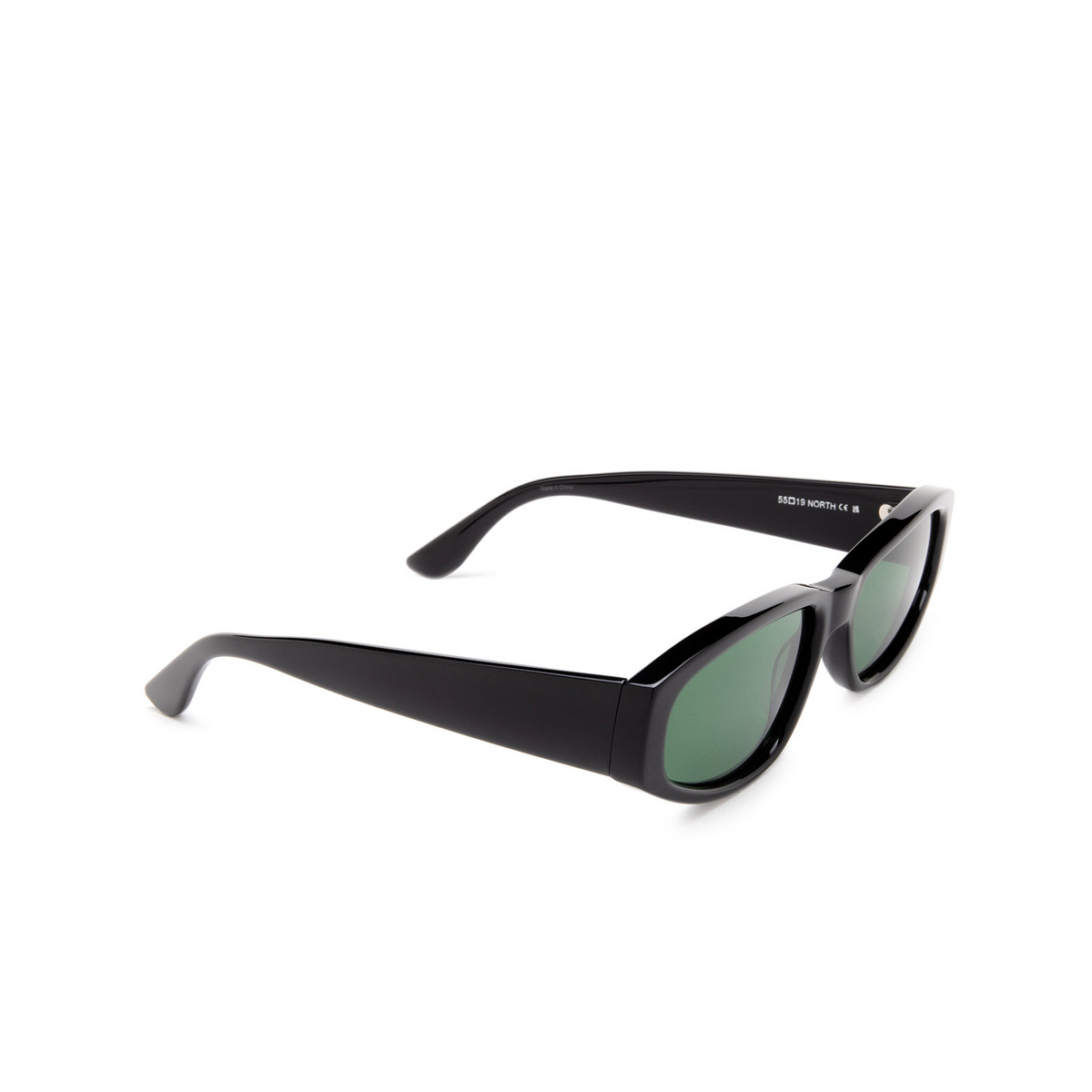 Chimi® Rectangle Sunglasses: North color Black - three-quarters view