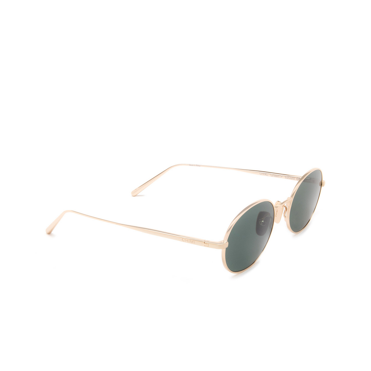 Chimi OVAL Sunglasses GREEN - three-quarters view