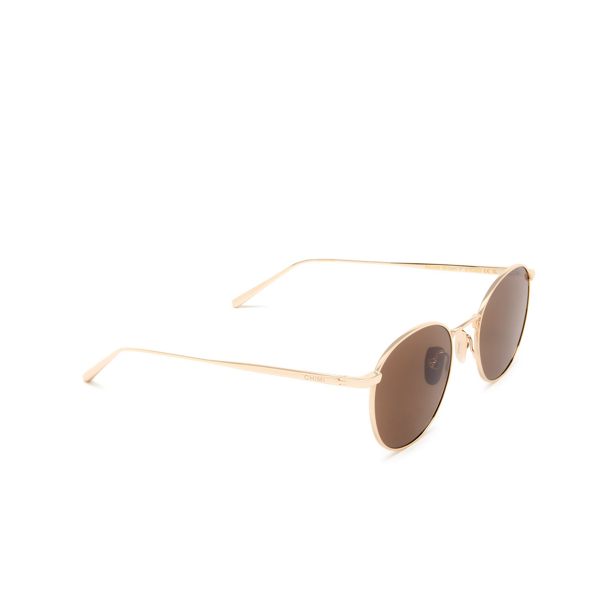 Chimi® Round Sunglasses: Round color Brown - three-quarters view