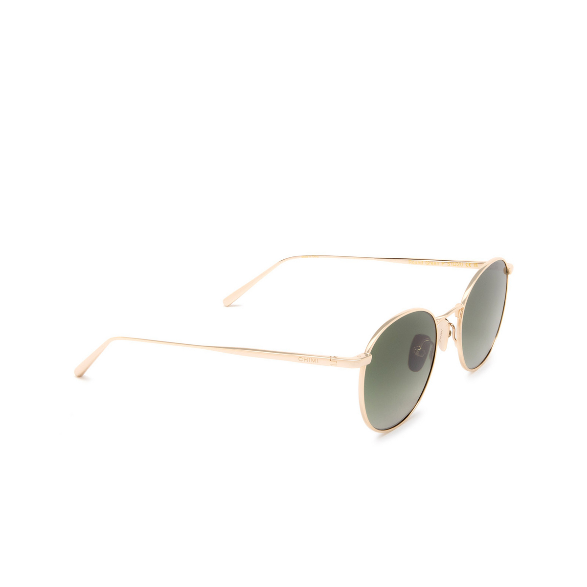 Chimi ROUND Sunglasses GREEN - three-quarters view