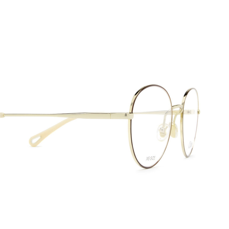 Chloé CH0021O round Eyeglasses 010 gold & burgundy - 3/4